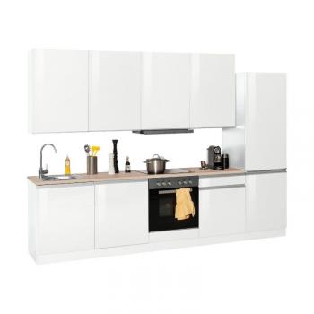 Прямая кухня «Модель 20» белый глянец 300 см конфигурация 3