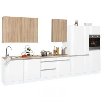 Прямая кухня «Модель 20» белый глянец/дуб 390 см конфигурация 1