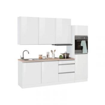 Прямая кухня «Модель 20» белый глянец 240 см конфигурация 5