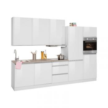 Прямая кухня «Модель 20» белый глянец 300 см конфигурация 1