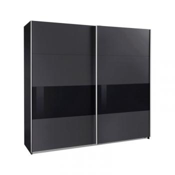 Шкаф-купе «Модель 13» графит/черное стекло 225 см