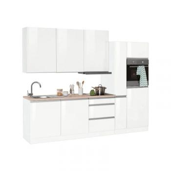 Прямая кухня «Модель 20» белый глянец 270 см конфигурация 2