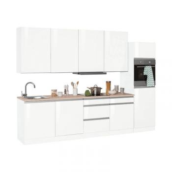 Прямая кухня «Модель 20» белый глянец 300 см конфигурация 5